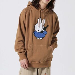 POP TRADING COMPANY/Pop & Miffy Applique Brown Hoodie Sweatshirt Size Medium